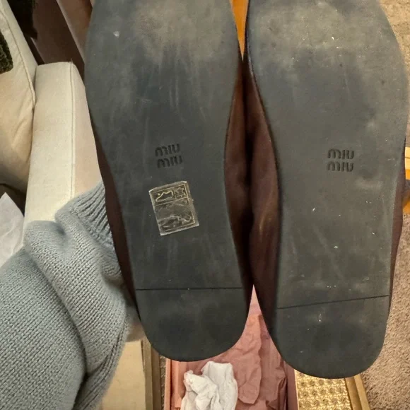 Miu Miu Rouched back Nappa Leather Brown Loafers - Picture 16 of 16